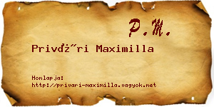 Privári Maximilla névjegykártya